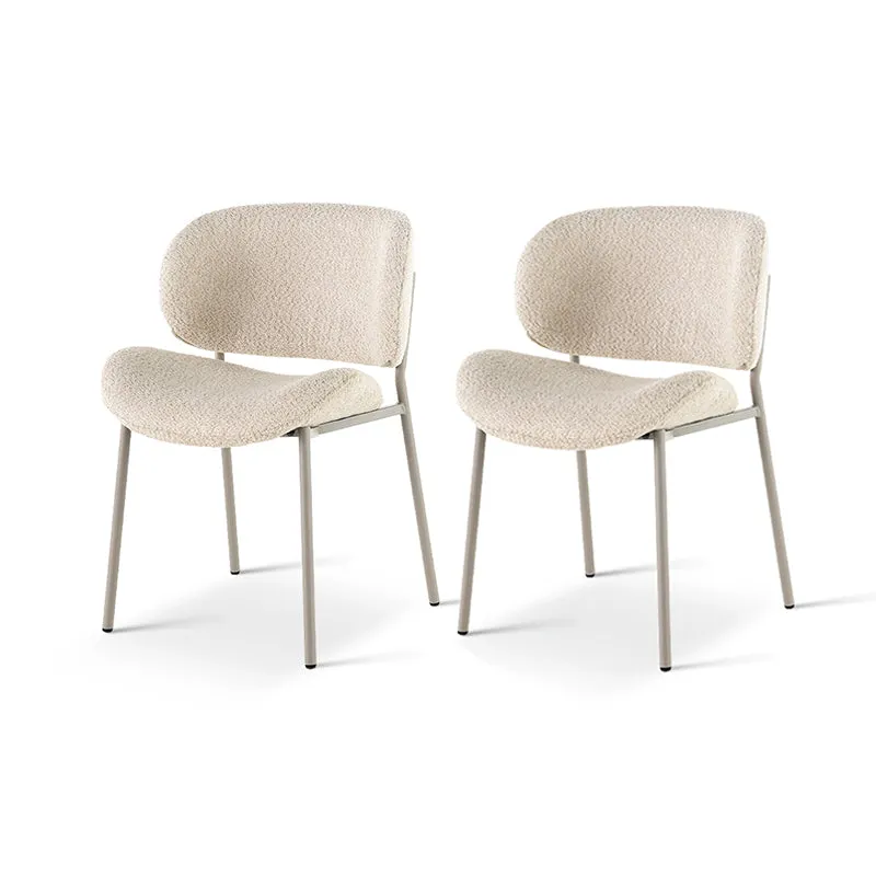 Chaise de Salle à Manger Hadley [Lot de 2] [Beige] [Tissu Bouclette]