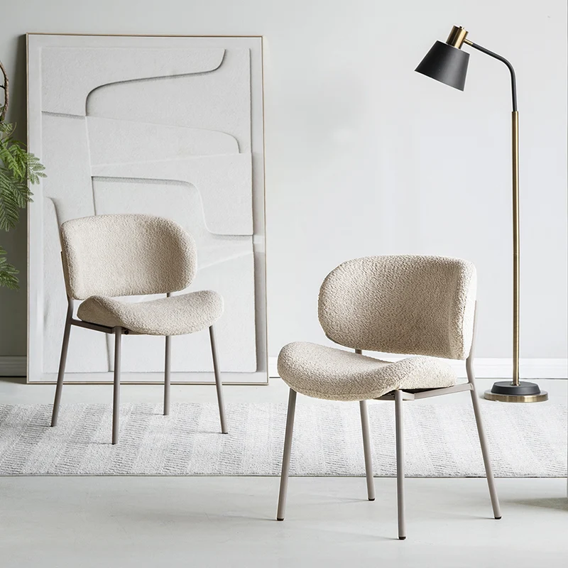 Chaise de Salle à Manger Hadley [Lot de 2] [Beige] [Tissu Bouclette]