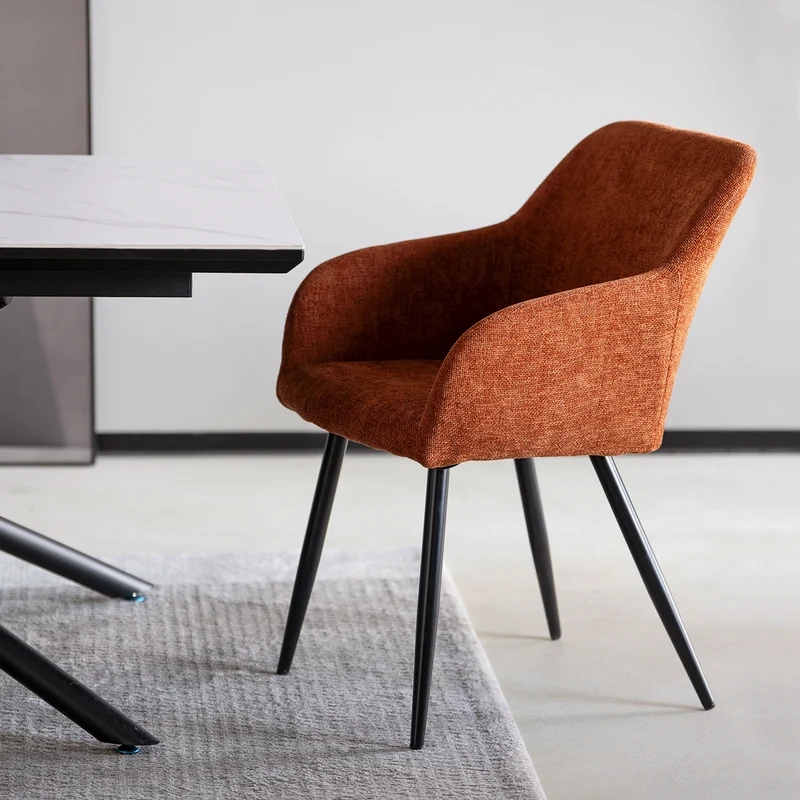 Fauteuil salle à manger Frazer [Lot de 2] [Tissu effet lin]
