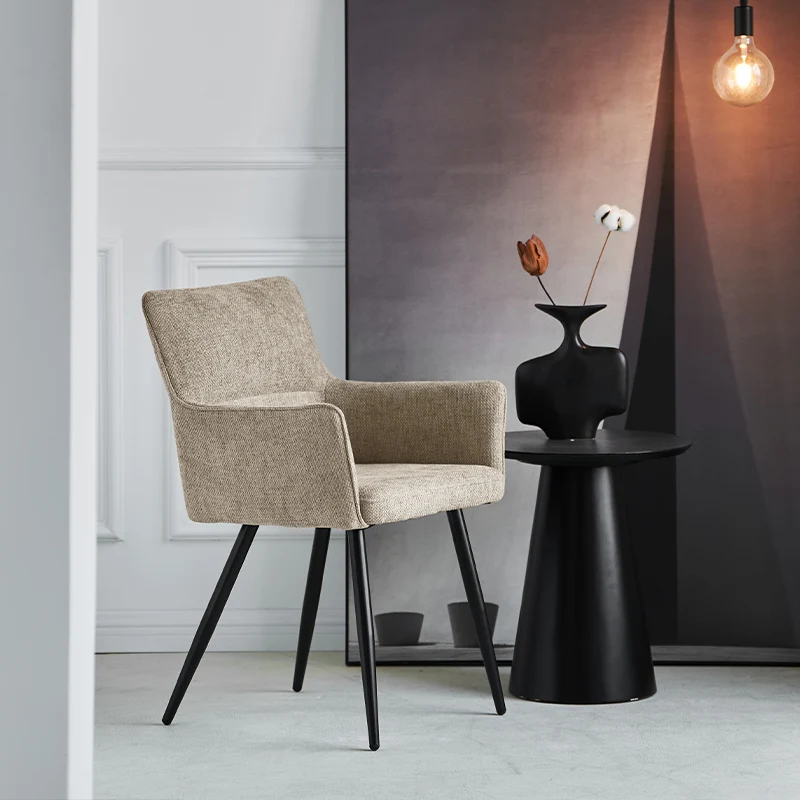 Fauteuil salle à manger Kaya [Lot de 2] [Tissu effet lin]
