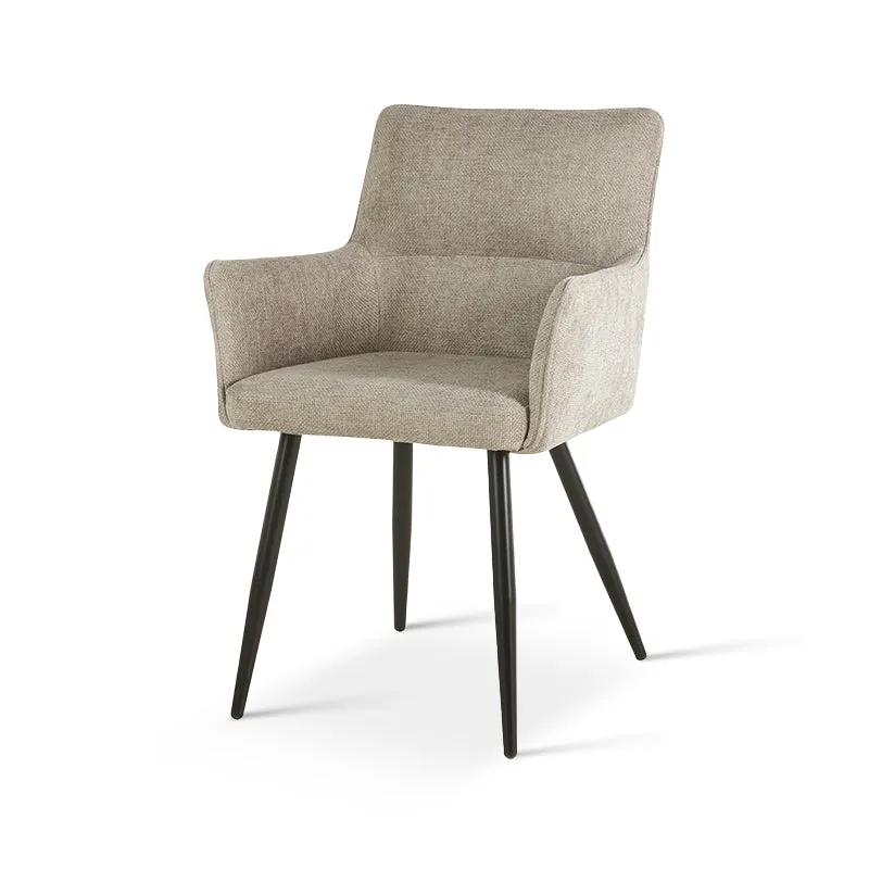 Fauteuil salle à manger Kaya [Lot de 2] [Tissu effet lin]