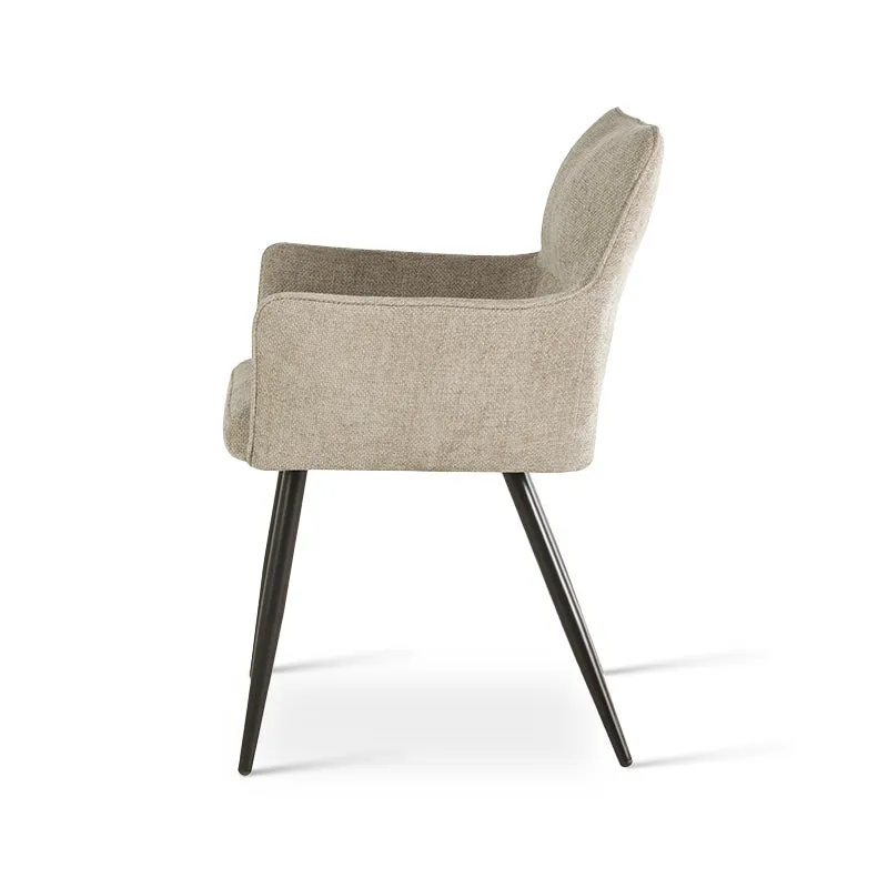 Fauteuil salle à manger Kaya [Lot de 2] [Tissu effet lin]