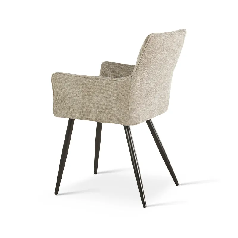 Fauteuil salle à manger Kaya [Lot de 2] [Tissu effet lin]