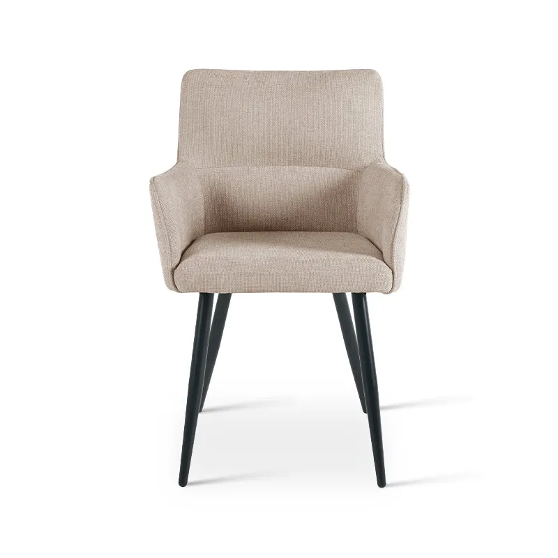 Fauteuil salle à manger Kaya [Lot de 2] [Tissu effet lin]