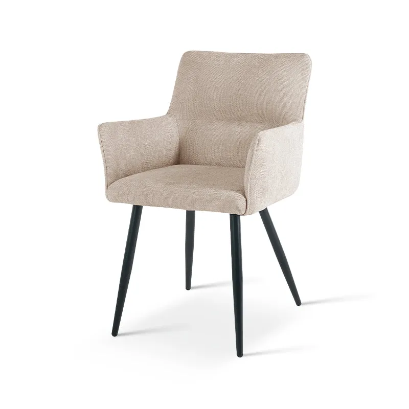Fauteuil salle à manger Kaya [Lot de 2] [Tissu effet lin]