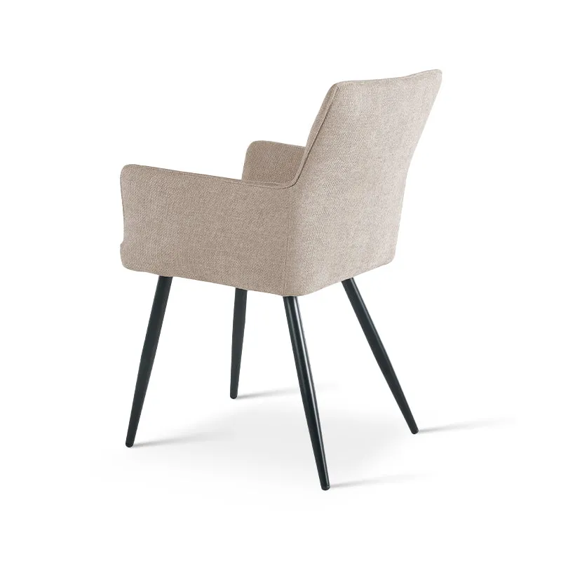 Fauteuil salle à manger Kaya [Lot de 2] [Tissu effet lin]