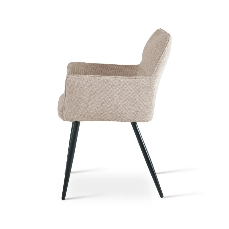 Fauteuil salle à manger Kaya [Lot de 2] [Tissu effet lin]