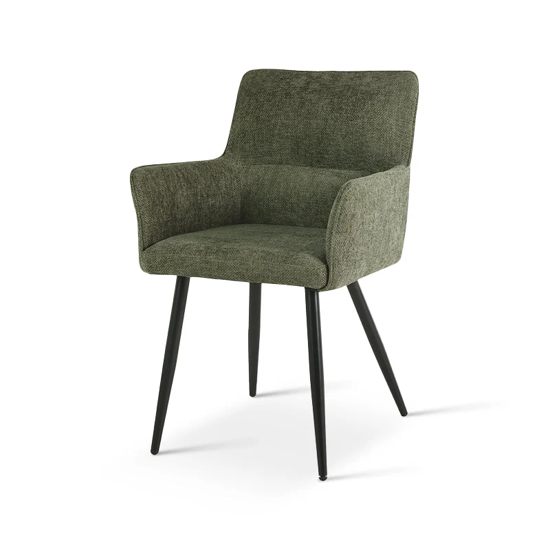 Fauteuil salle à manger Kaya [Lot de 2] [Tissu effet lin]