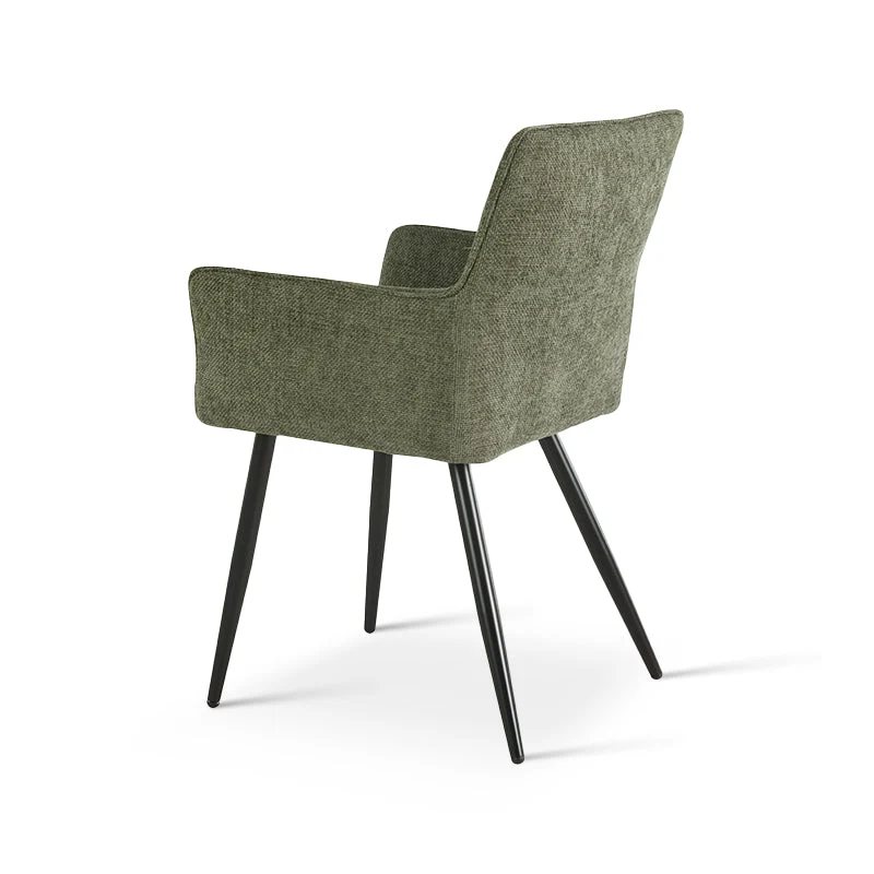Fauteuil salle à manger Kaya [Lot de 2] [Tissu effet lin]