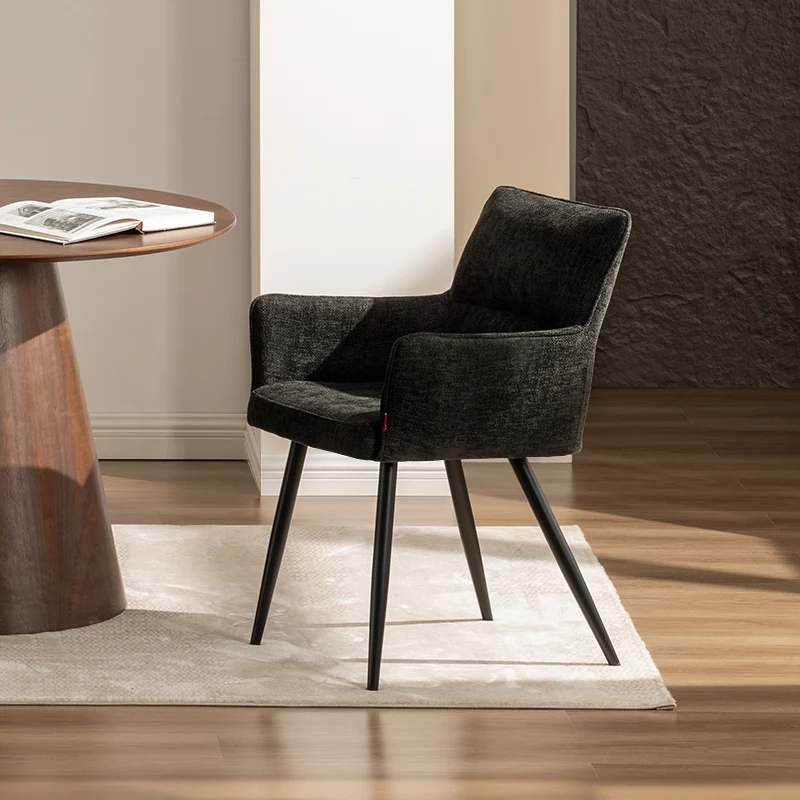 Fauteuil salle à manger Kaya [Lot de 2] [Tissu effet lin]