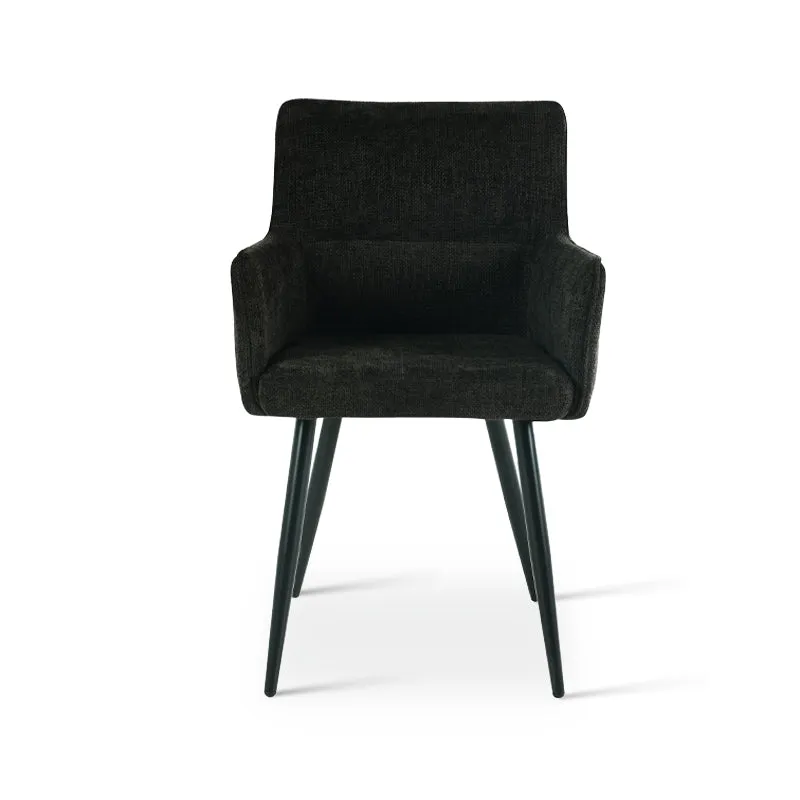 Fauteuil salle à manger Kaya [Lot de 2] [Tissu effet lin]