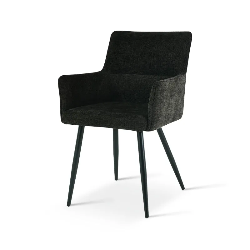 Fauteuil salle à manger Kaya [Lot de 2] [Tissu effet lin]