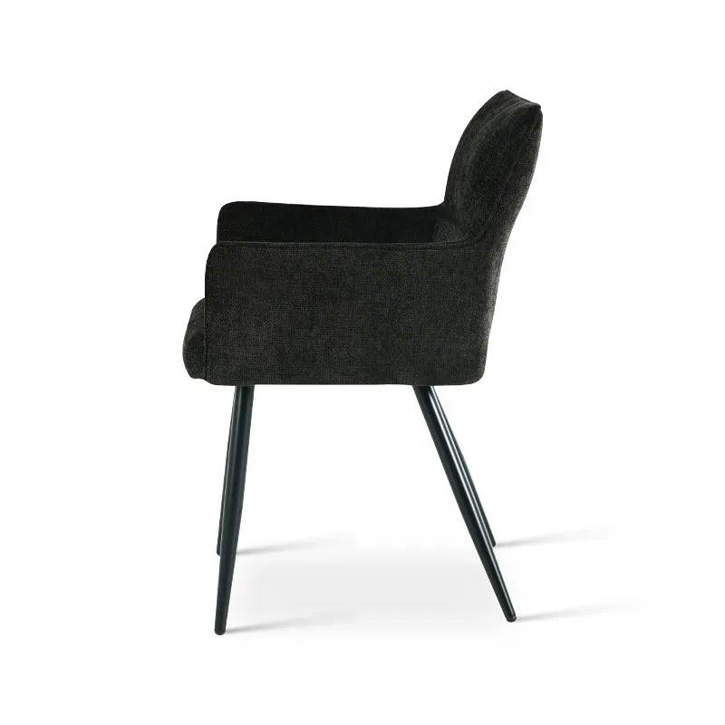 Fauteuil salle à manger Kaya [Lot de 2] [Tissu effet lin]