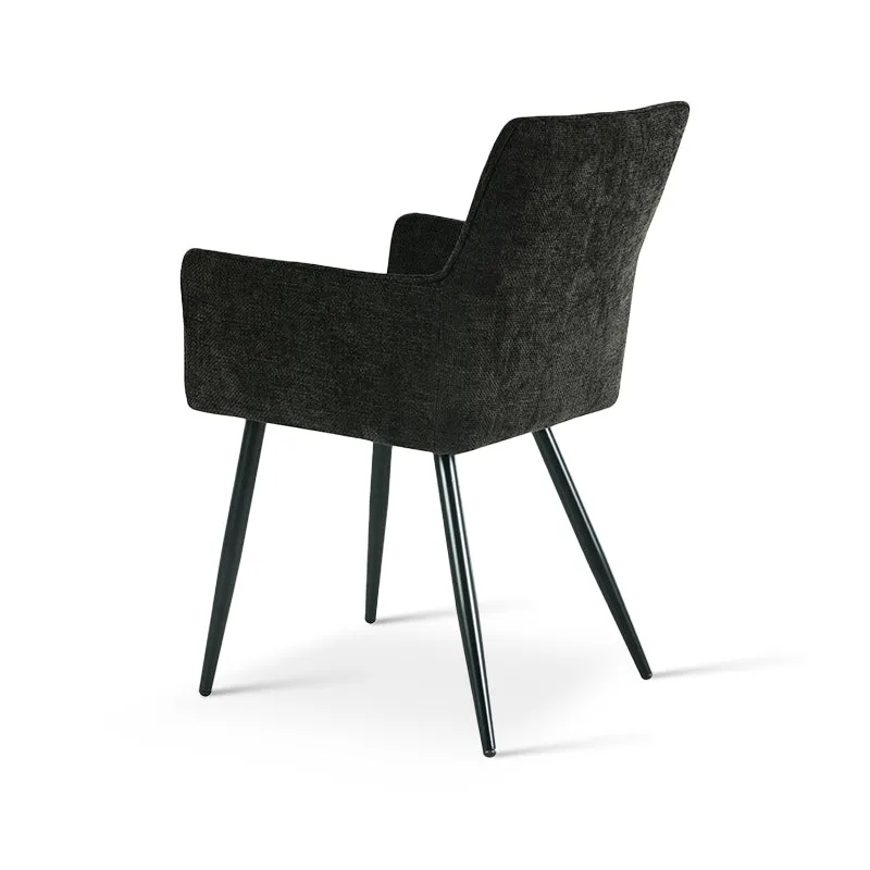 Fauteuil salle à manger Kaya [Lot de 2] [Tissu effet lin]