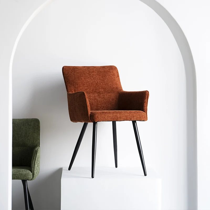 Fauteuil salle à manger Kaya [Lot de 2] [Tissu effet lin]