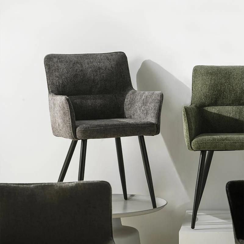 Fauteuil salle à manger Kaya [Lot de 2] [Tissu effet lin]