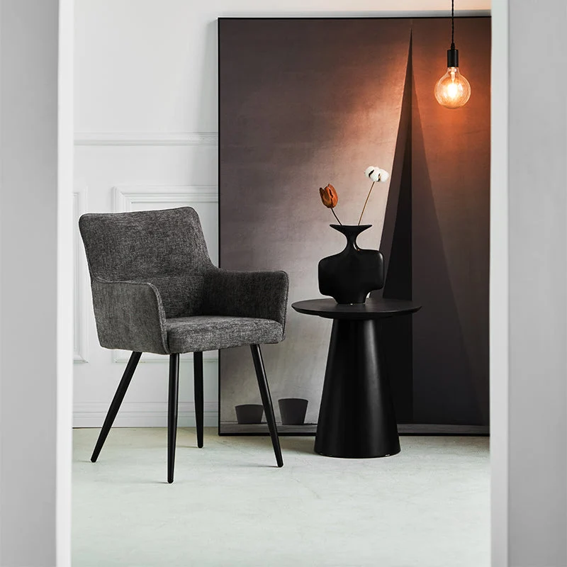 Fauteuil salle à manger Kaya [Lot de 2] [Tissu effet lin]