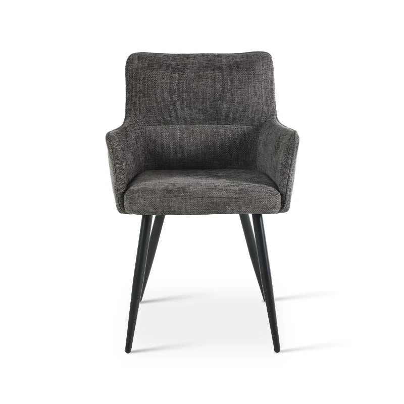Fauteuil salle à manger Kaya [Lot de 2] [Tissu effet lin]
