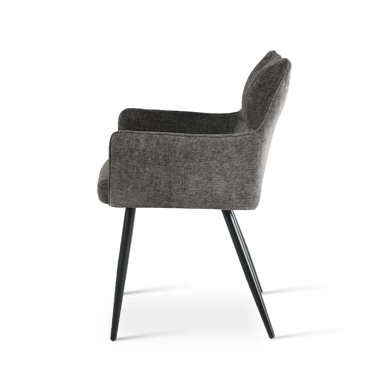Fauteuil salle à manger Kaya [Lot de 2] [Tissu effet lin]