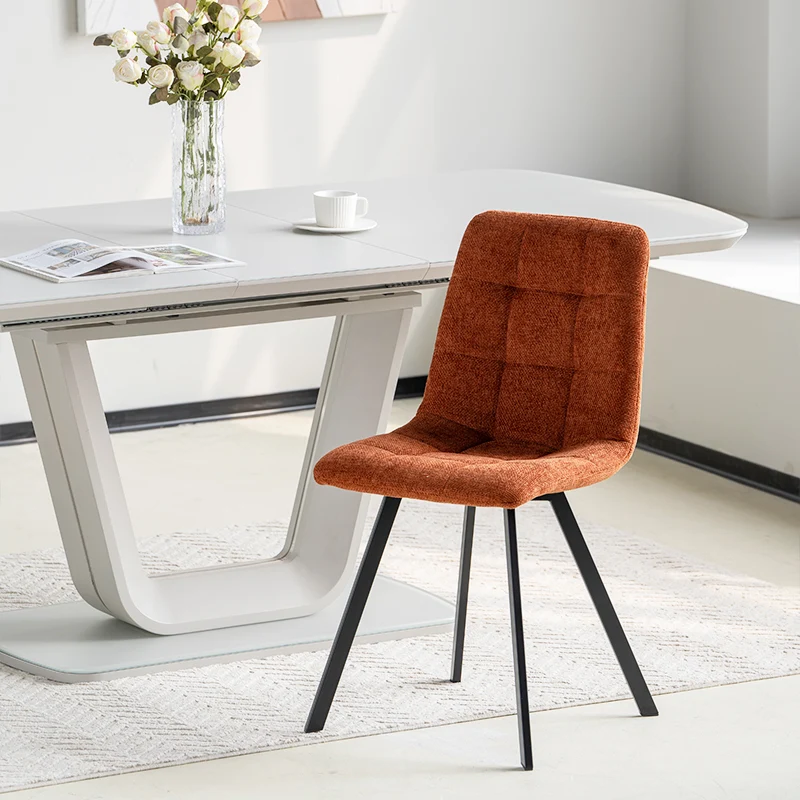 Chaise de salle à manger Aoife Sleek [Lot de 2] [Tissu effet lin]
