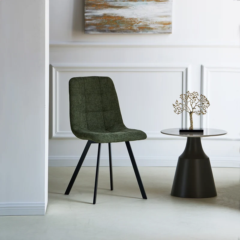 Chaise de salle à manger Aoife Sleek [Lot de 2] [Tissu effet lin]