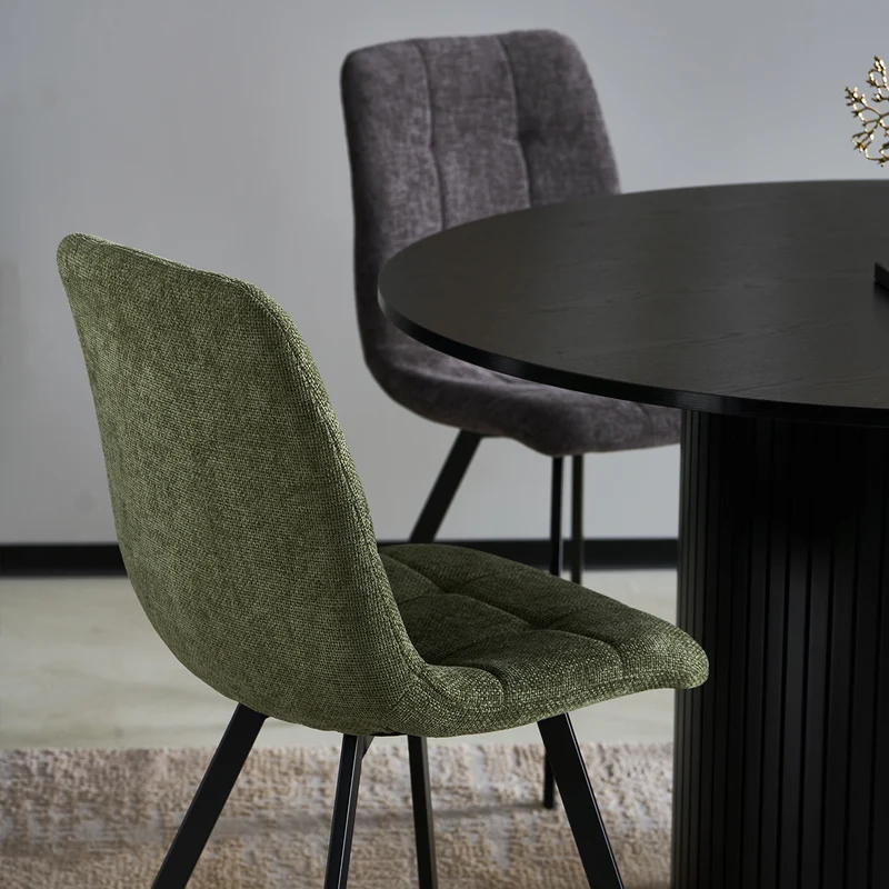 Chaise de salle à manger Aoife Sleek [Lot de 2] [Tissu effet lin]