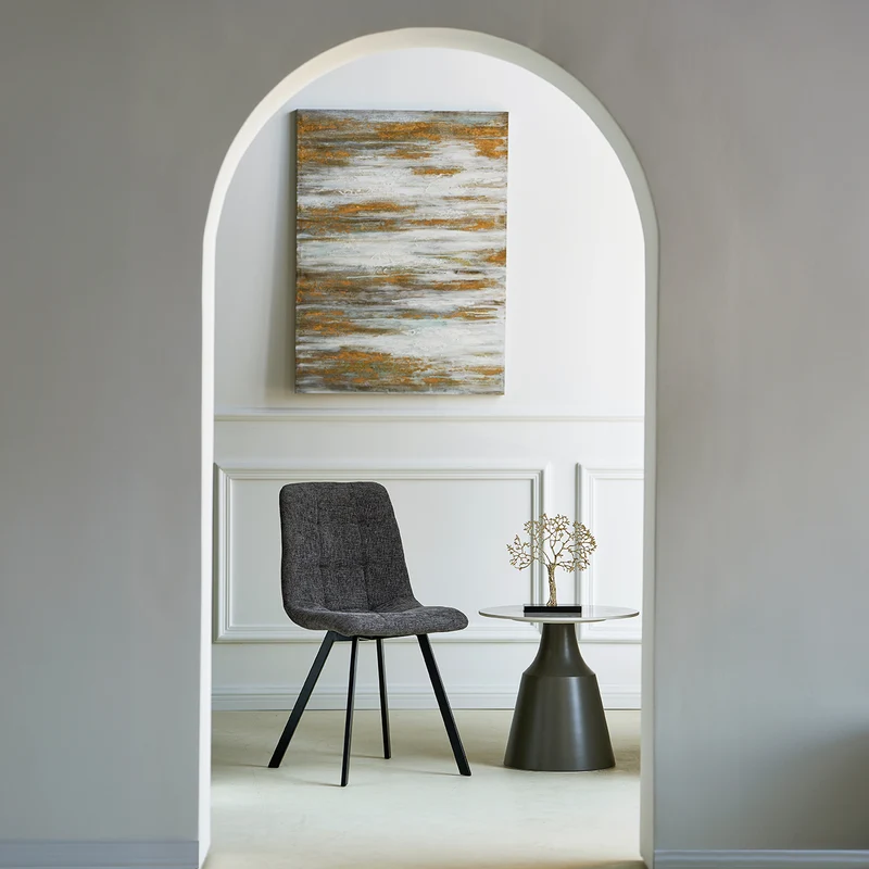 Chaise de salle à manger Aoife Sleek [Lot de 2] [Tissu effet lin]