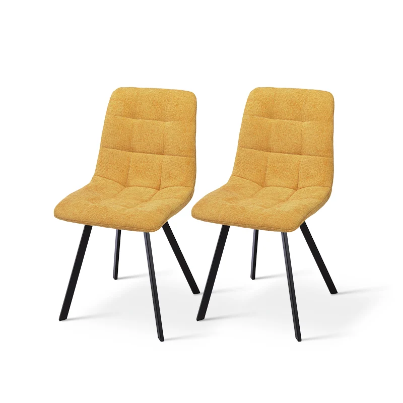 Chaise de salle à manger Aoife Sleek [Lot de 2] [Tissu effet lin]