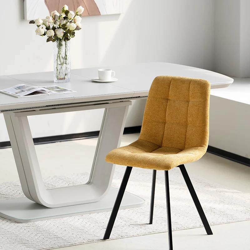 Chaise de salle à manger Aoife Sleek [Lot de 2] [Tissu effet lin]