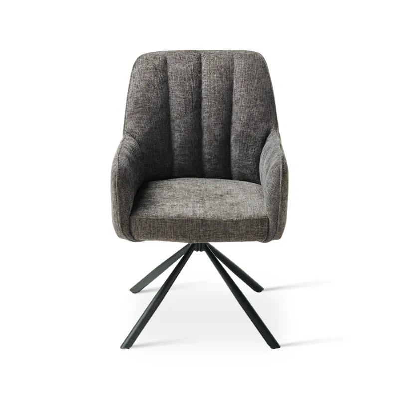 Fauteuil salle à manger pivotantes à 360° Ciara [Lot de 2] [Tissu effet lin]