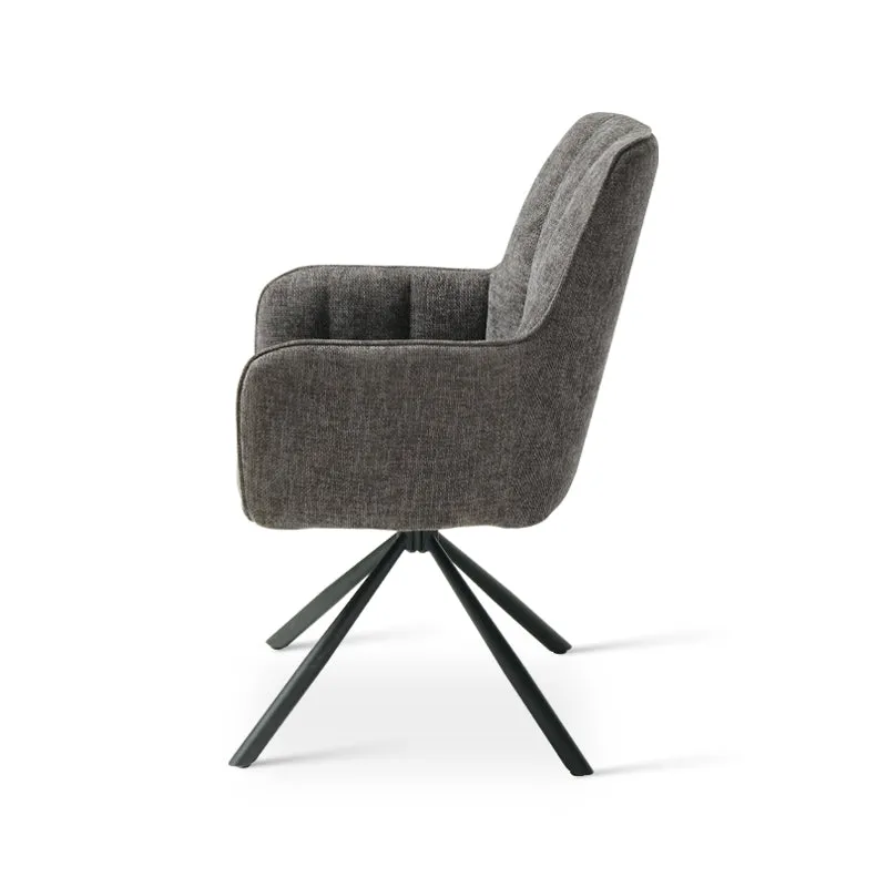 Fauteuil salle à manger pivotantes à 360° Ciara [Lot de 2] [Tissu effet lin]