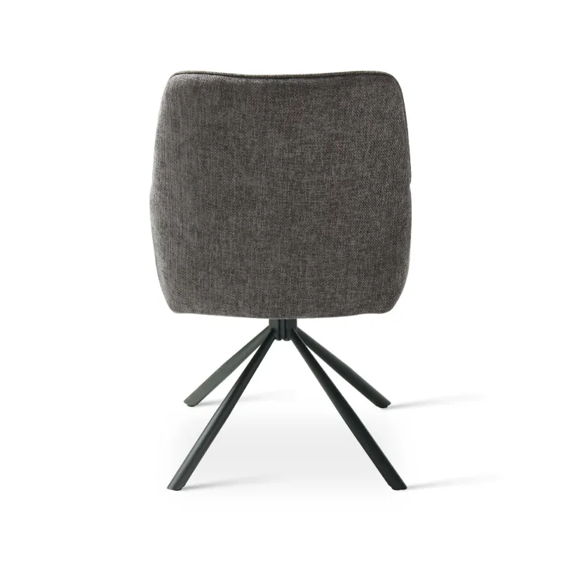 Fauteuil salle à manger pivotantes à 360° Ciara [Lot de 2] [Tissu effet lin]