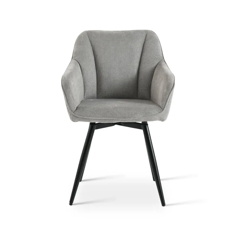Fauteuil salle à manger pivotantes à 360° Sienna [Lot de 2] [Tissu effet lin]