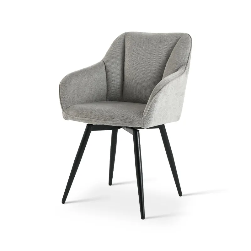 Fauteuil salle à manger pivotantes à 360° Sienna [Lot de 2] [Tissu effet lin]