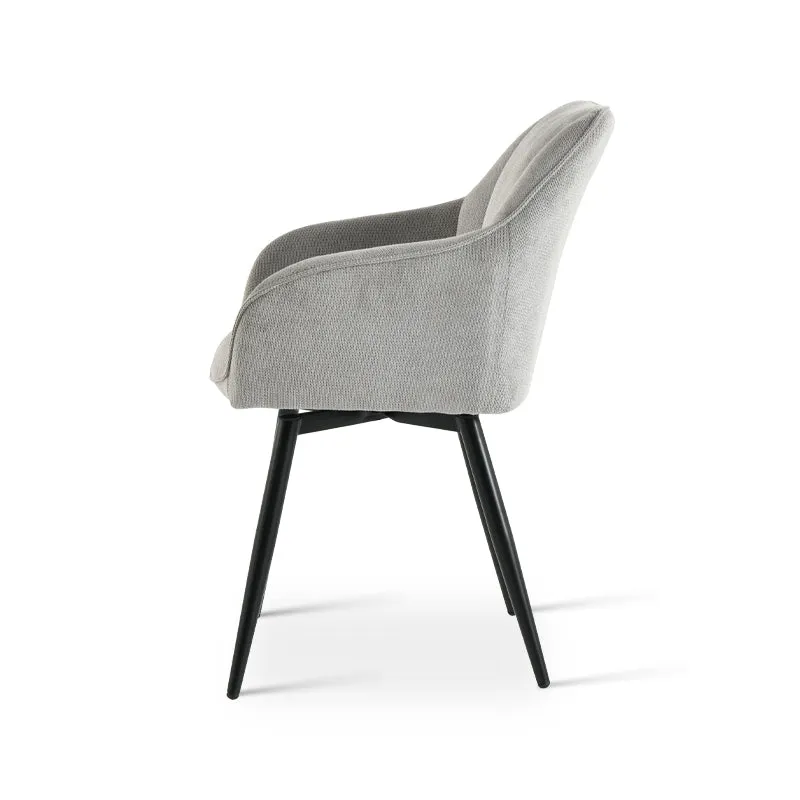 Fauteuil salle à manger pivotantes à 360° Sienna [Lot de 2] [Tissu effet lin]
