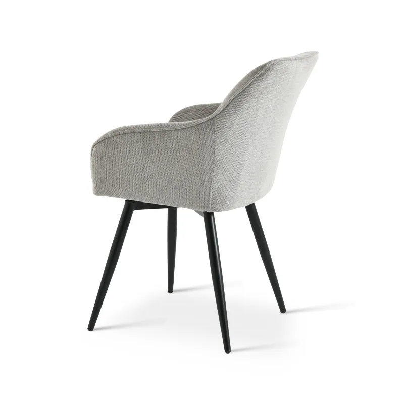 Fauteuil salle à manger pivotantes à 360° Sienna [Lot de 2] [Tissu effet lin]