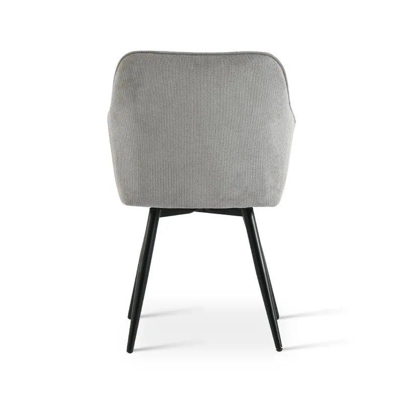 Fauteuil salle à manger pivotantes à 360° Sienna [Lot de 2] [Tissu effet lin]
