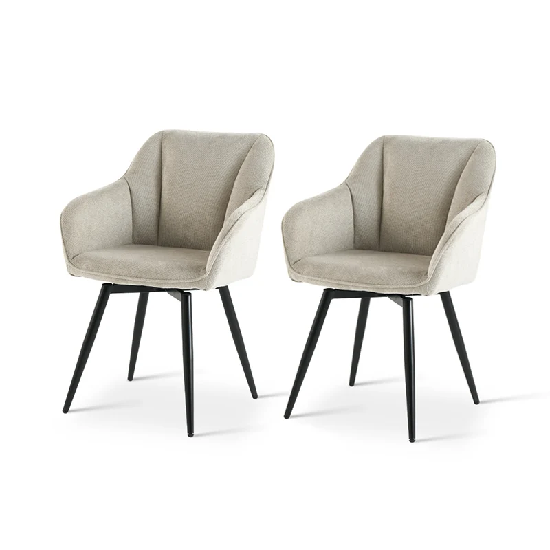 Fauteuil salle à manger pivotantes à 360° Sienna [Lot de 2] [Tissu effet lin]