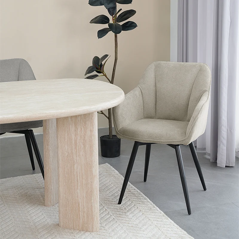 Fauteuil salle à manger pivotantes à 360° Sienna [Lot de 2] [Tissu effet lin]