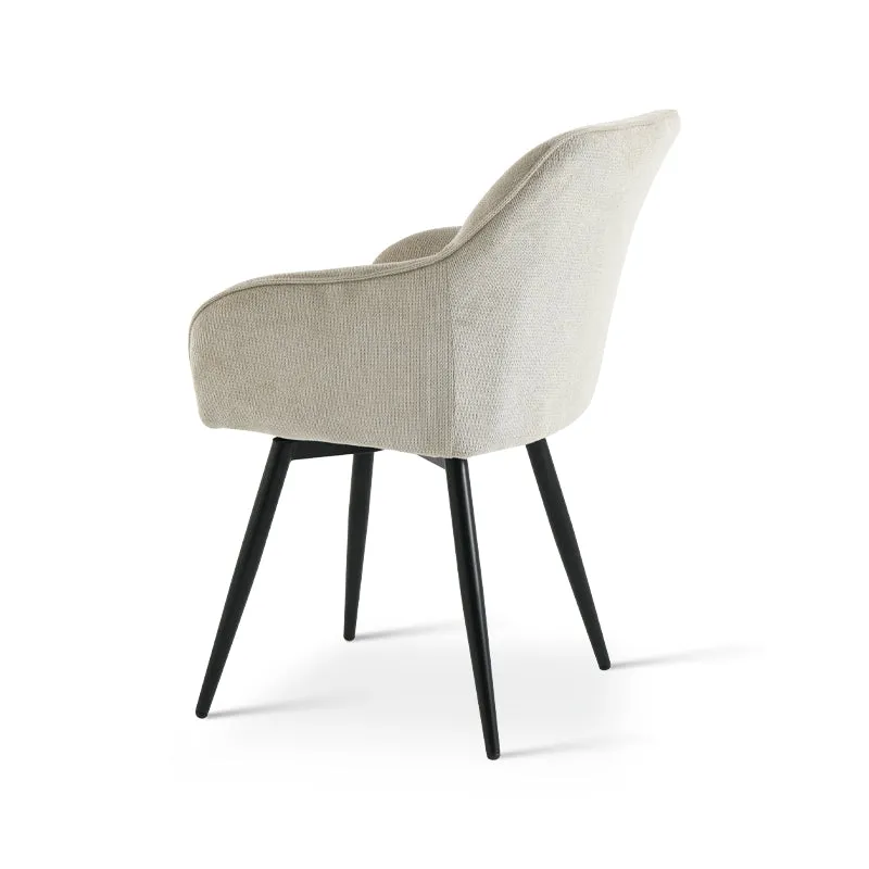 Fauteuil salle à manger pivotantes à 360° Sienna [Lot de 2] [Tissu effet lin]