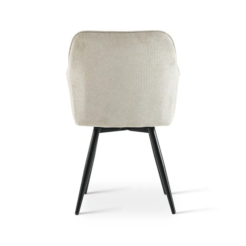 Fauteuil salle à manger pivotantes à 360° Sienna [Lot de 2] [Tissu effet lin]