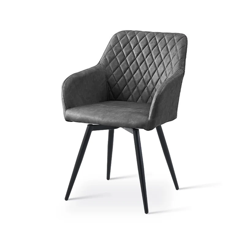 Fauteuil salle à manger pivotant à 360 Frazer Diamond [Lot de 2] [Simili cuir] [Gris]