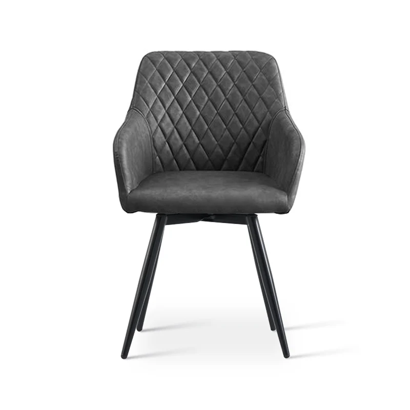 Fauteuil salle à manger pivotant à 360 Frazer Diamond [Lot de 2] [Simili cuir] [Gris]