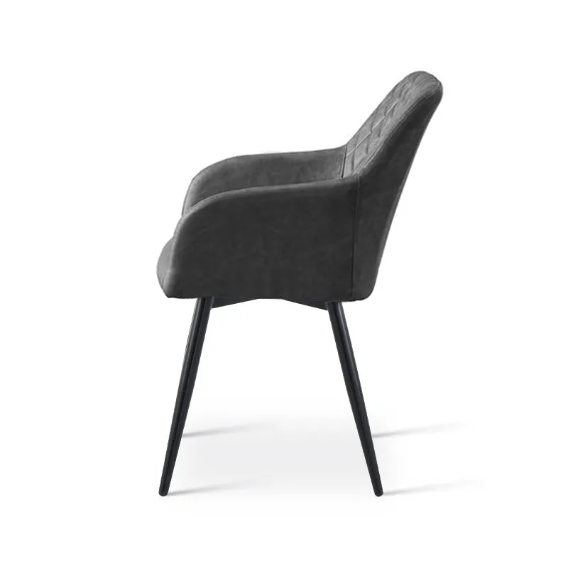 Fauteuil salle à manger pivotant à 360 Frazer Diamond [Lot de 2] [Simili cuir] [Gris]