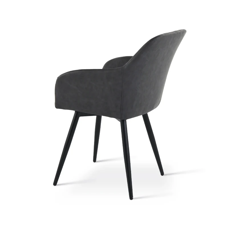 Fauteuil salle à manger pivotant à 360 Frazer Diamond [Lot de 2] [Simili cuir] [Gris]