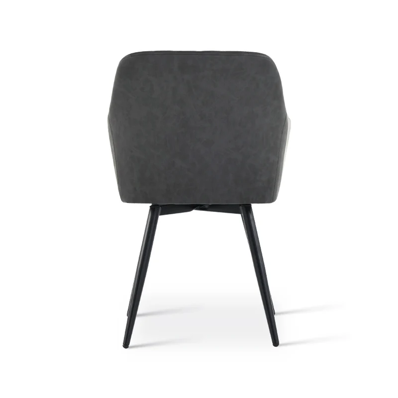 Fauteuil salle à manger pivotant à 360 Frazer Diamond [Lot de 2] [Simili cuir] [Gris]