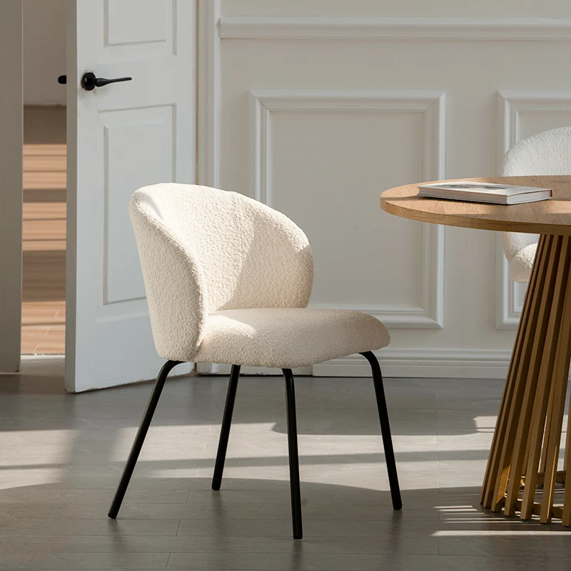 Chaise de Salle à Manger Yasin [Lot de 2] [Tissu Bouclette]