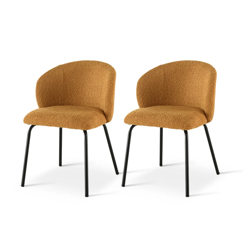 Chaise de Salle à Manger Yasin [Lot de 2] [Tissu Bouclette]