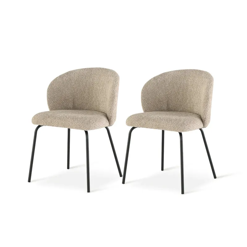 Chaise de Salle à Manger Yasin [Lot de 2] [Tissu Bouclette]