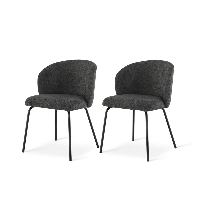 Chaise de Salle à Manger Yasin [Lot de 2] [Tissu Bouclette]